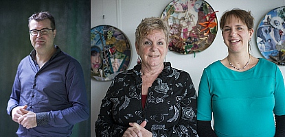 SRH-docenten Tom van den Boom, Ellen Koelemij en Esther Hoornweg