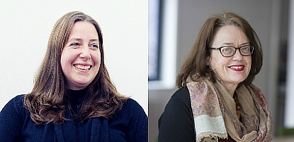Deelnemer Petra van Duijvendijk en docent Karin Croonen